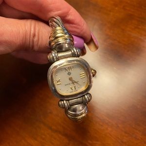 David Yurman silver & 14k gold women’s cable watch